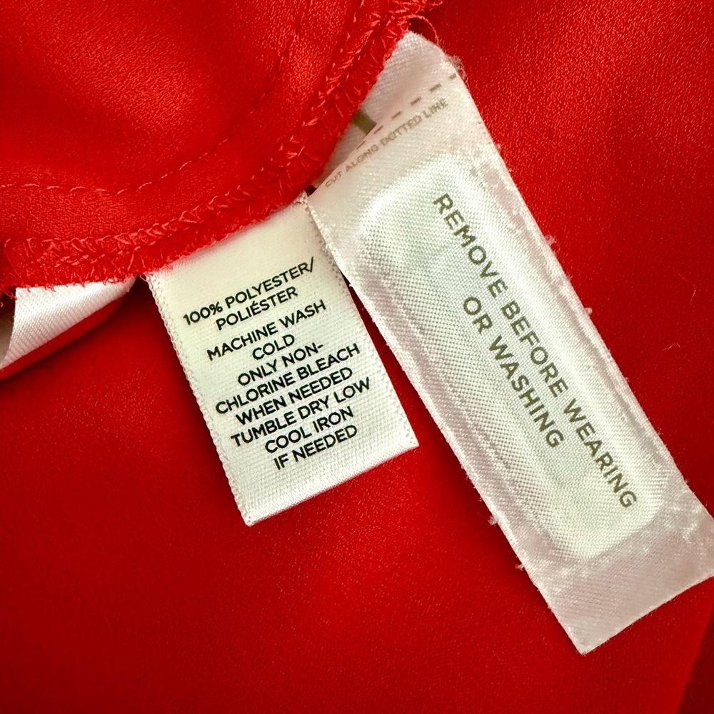 NWOT LOFT Red Petite Button Down Collared Shirt -… - image 5